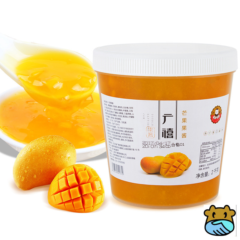 Wide Joy Fruit Jam Mango Jam 2kg Fruit Pulp Jam Planed Ice Fried Yogurt Santa Dei Ice Baking Milk Tea Raw Material