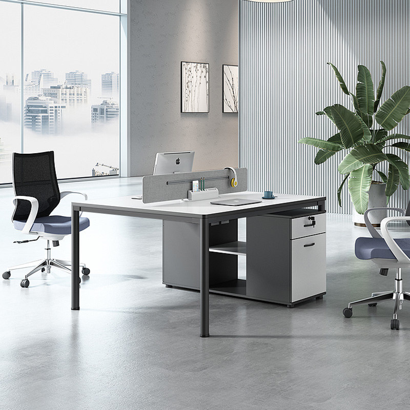 Desk chair combination minimalist modern 4 people position 6 personnel working station Screen Finance staff desk sub-office