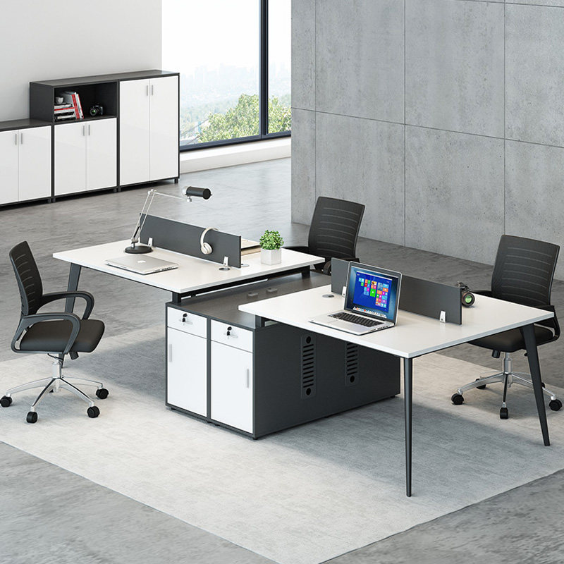 Desk Chair Composition Minimalist Computer Desk Staff Screen Working Position Simple Modern 4 People's Desk Double