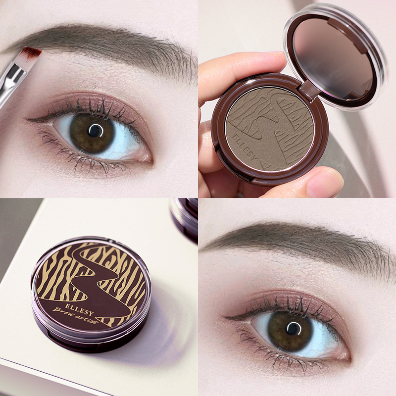 Eyebrow powder tray waterproof and sweat-proof long-lasting non-fading natural brown-gray matte eyebrow pencil does not smudge