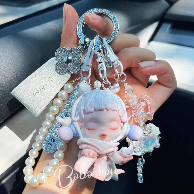Bubble Mart Temperature Series 2026 Internet-Famous Car Key Ring with a High-End Feel for Women, Car Key Chain with Pendant