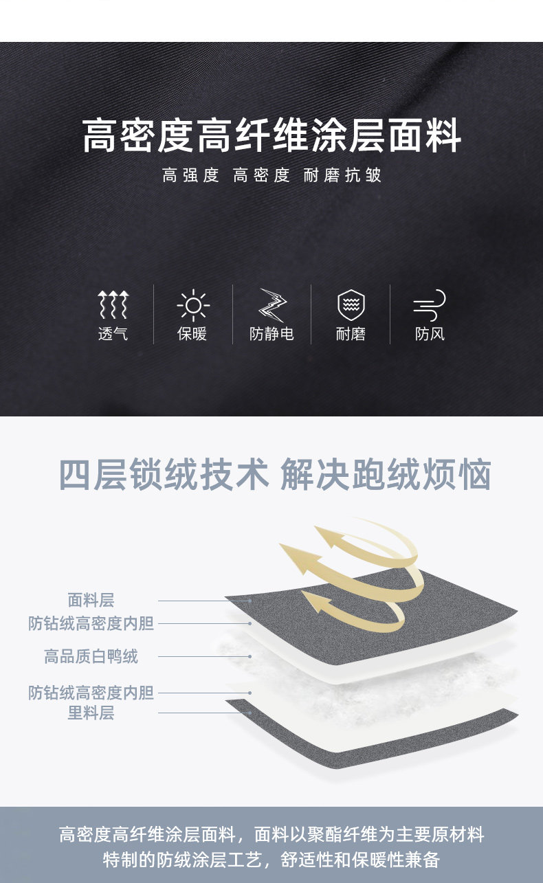 雅鹿 女士修身显瘦 高腰加厚保暖羽绒裤 90白鸭绒 图4