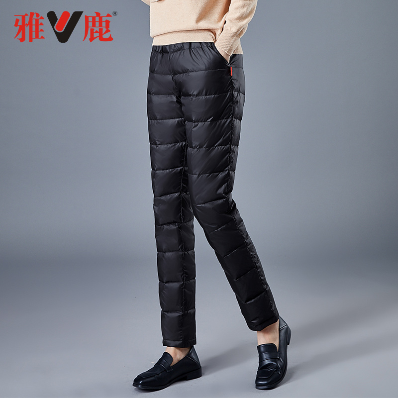 Jadeer Mid Aged Down Pants Woman Winter Outwear 2021 New Lady Moms Plus Suede Thickened Warm Cotton Pants