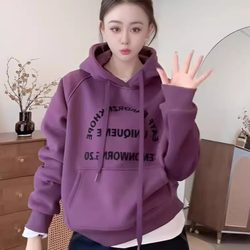 American Retro Hooded Sweatshirt for Women 2025 New Spring & Fall Loose Letter Fashion Versatile Long-Sleeved High-End Top