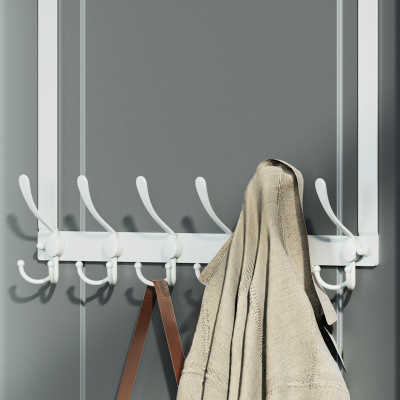 No-Drill Door Hook for 4.5cm Thick Doors, Extra-Long Stainless Steel Coat Rack for Bedroom Doors, Entryway Coat Rack
