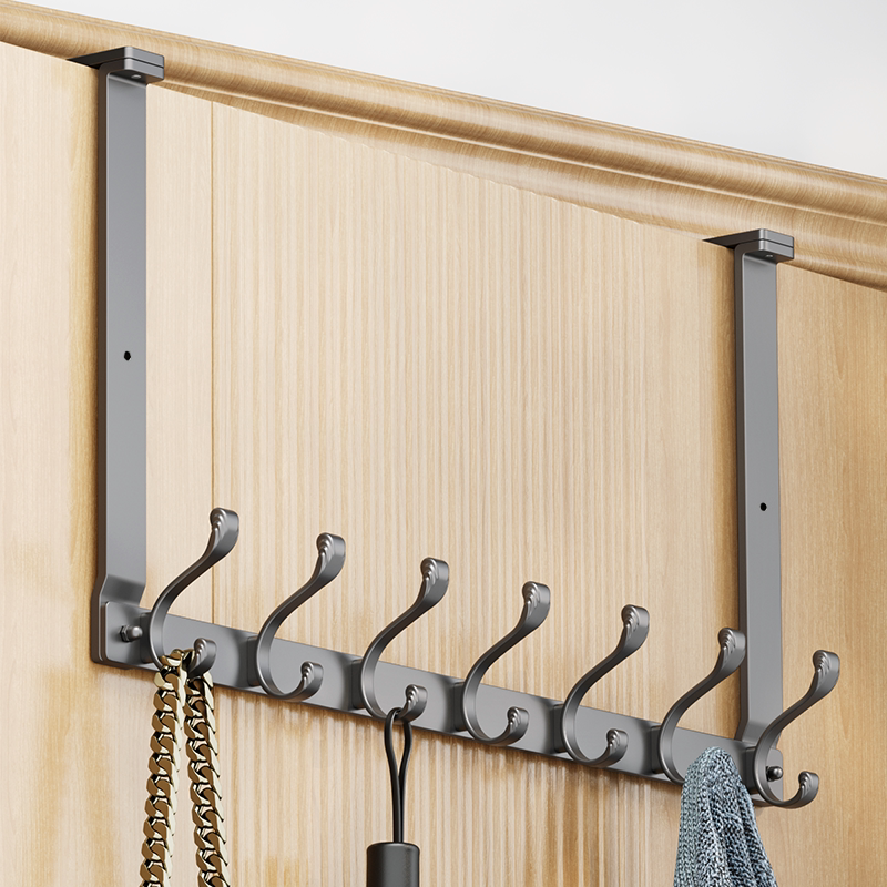 Adjustable 1-6cm Thick Door, No-Drill Clothes Hanger, Extended Length, Traceless Entry Door Clothing and Hat Storage Rack Adjustable 1-6cm Thick Door, No-Drill Clothes Hanger, Extended Length, Traceless Entry Door Clothing and Hat Storage Rack