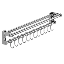 Multifunctional kitchen hook rack without punching wall-mounted knife holder stainless steel pot lid storage rack plastic wrap storage rack