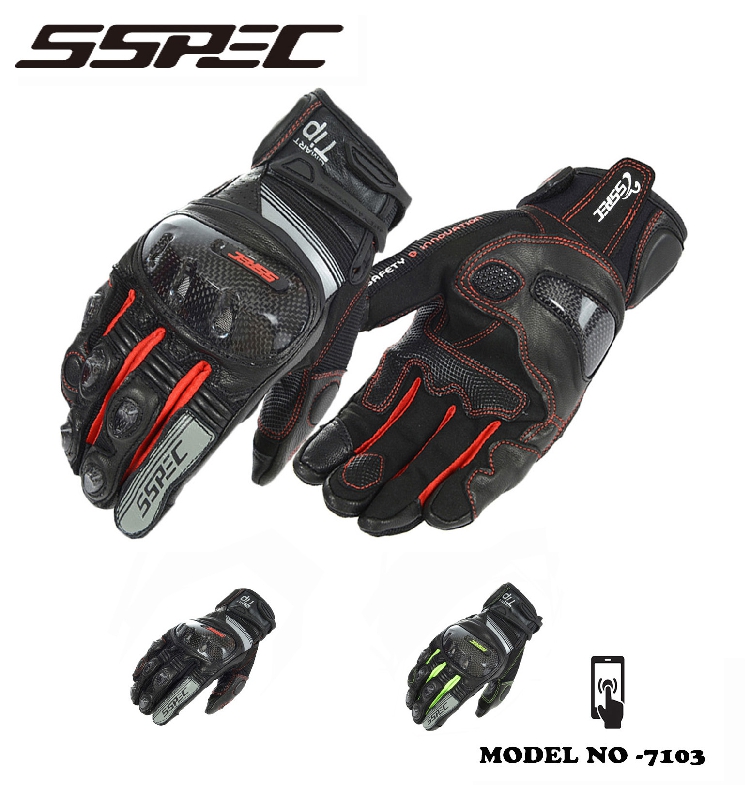 SSPEC- SCG-7103 motorcycle riding motorcycle carbon fiber warm gloves anti-wear and anti-fall touch screen