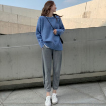 MENTMAR Port Taste Casual Suit Women 2021 Autumn Winter Minus-age Slim Sweater Accessories Pants Women TWO PIECES