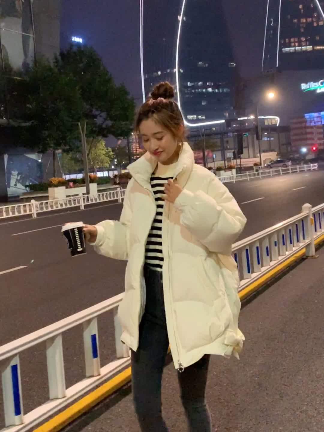 Mentmar winter cotton coat women's Korean version trend warm loose niche solid color bread coat women's coat