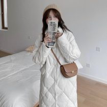 MENTMAR white down jacket with long section 2021 Winter magogue female loose white duck suede lady jacket