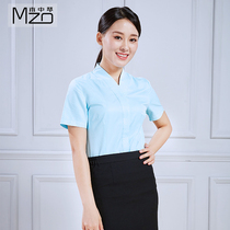 Air Travel Interview Professional Dress Woman White Shirt South Sail Uniform Suit V Collar Shirt Air Stewardess Exam Skirt Summer