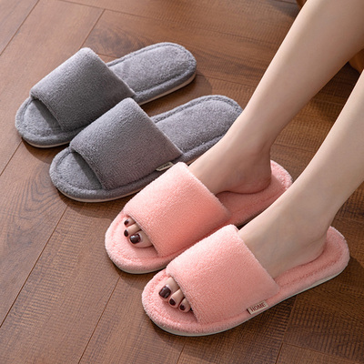 taobao agent Demi-season slippers, fleece non-slip footwear platform