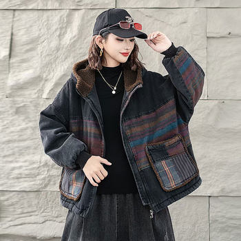 Velvet and cotton retro loose retro floral cotton coat Velvet and cotton retro loose retro floral cotton coat