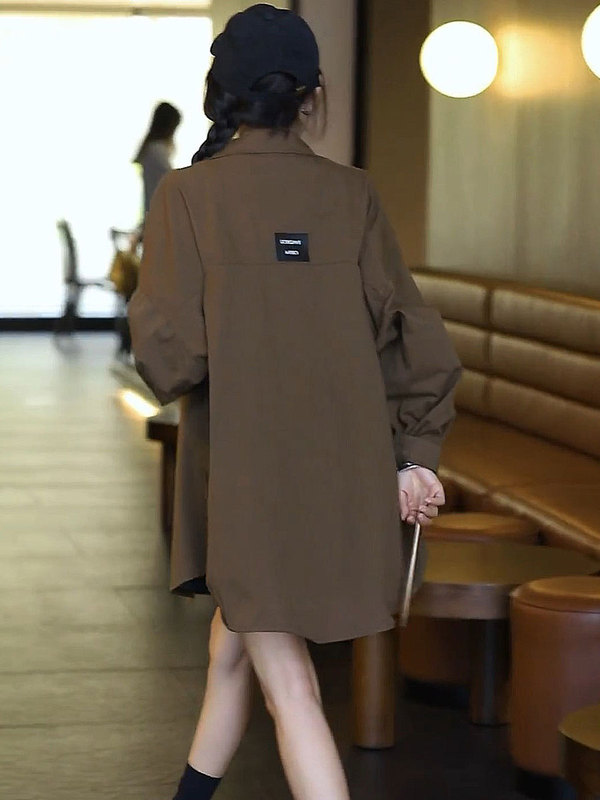 2026 New Spring and Autumn Lazy Style Mid-Length Shirt Hong Kong Style Long-Sleeved European Style Large Size Slimming Pure Cotton Denim Jacket