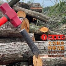 All-steel forged household firewood ax tip weighted firewood tip splitting wood ax tip outdoor firewood ax splitting pile tool