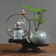 Nguyên Đán Zen văn phòng màu xanh lá cây trang trí cây phòng khách bàn nhà Trung Quốc gốm Xuanguan trang trí cây trồng trong chậu.