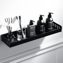 Bathroom black shelf Wall-mounted Nordic bathroom toilet toilet sink Towel storage free perforation