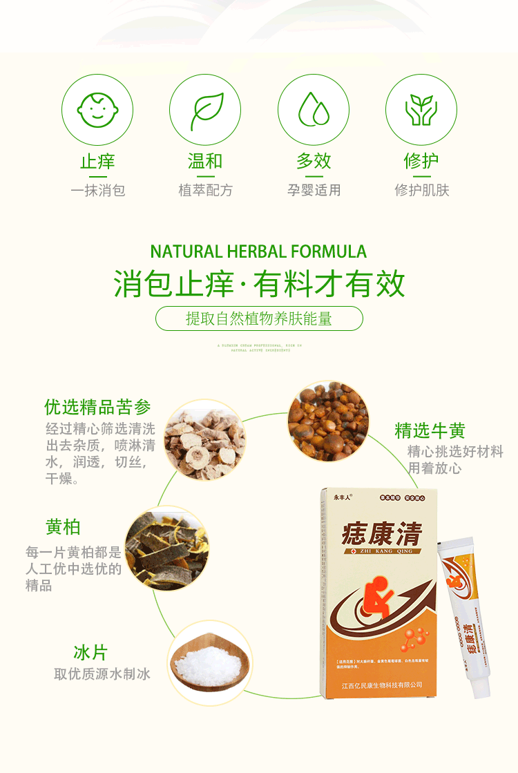 痔康清 痔疮膏 消肿止痛/止血断疮 买1送1 图2