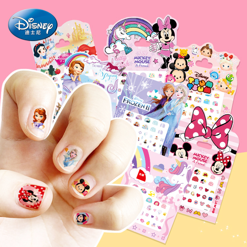 Disney Nail Stickers for Kidsren, Girls, Babies, Toddlers, Princess Elsa, Environmentally Friendly Waterproof Stickers, Odorless Nail Art Stickers