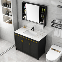 Modern and simple floor-to-ceiling rock board wash basin Integrated bathroom cabinet combination bathroom sink Balcony wash basin