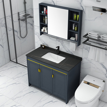 New modern floor-to-ceiling rock plate wash basin Integrated intelligent mirror Bathroom cabinet combination bathroom sink washbasin