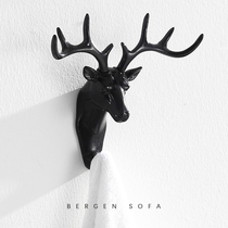 Nordic creative antler free hole hook wall hanging coat hook Fitting room door entrance wall decoration key holder