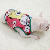 Французская летняя одежда собачья жилет летняя сетка толстая собака мопга, дышащаяся дышащая тонкая одежда для собак короткая