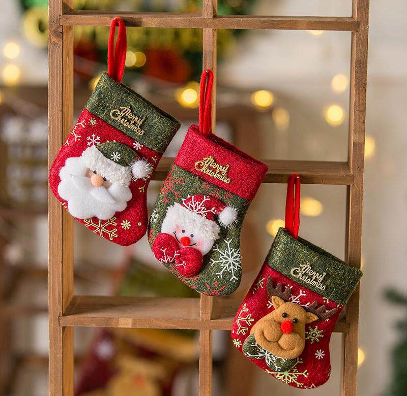 Christmas decorations Christmas small socks Christmas tree Pendant hanging accessories Gift Bags Gift Bags Nursery Candy Bags
