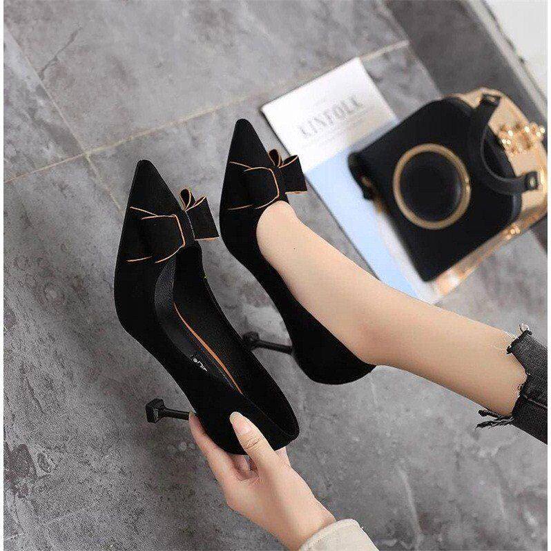 Autumn new 2022 pointed cat heel stiletto high heels for little girls spring women's shoes with mother's shoes
