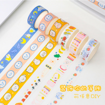 Japanese cute cartoon character hand account sticker salt series ins girl heart heart and paper tape whole roll basic model set hand account border material Film decoration diy sticker small pattern sticker