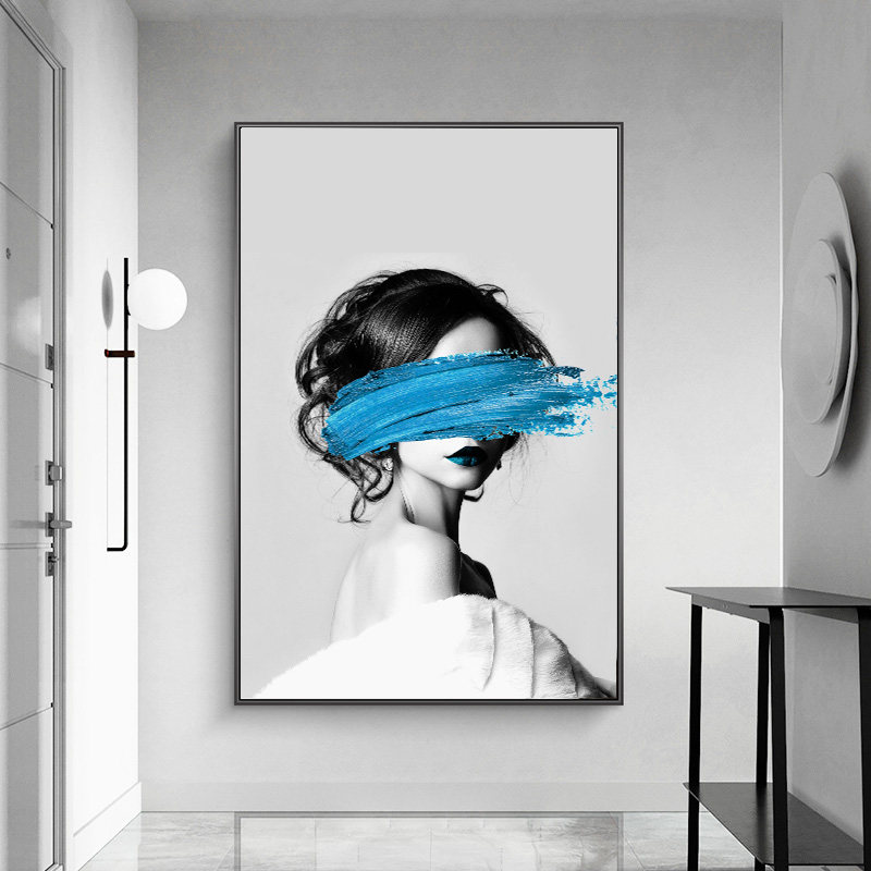 Light Extravaganza Beauties Decoration Painting Postmodern Genguan Hair Salon Hallway End Fresco Room Living Room Background Wall Hanging Painting-Taobao