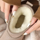 Кожаные короткие сапоги, флисовые удерживающие тепло туфли, из натуральной кожи