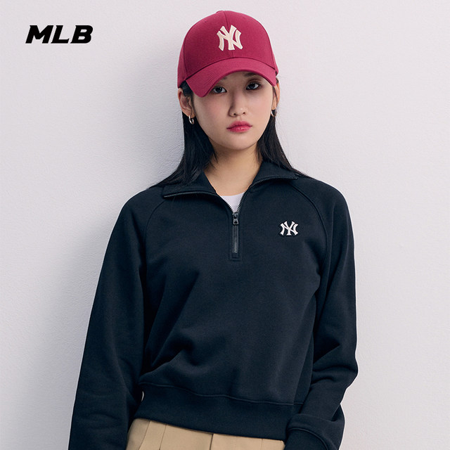 MLB ຢ່າງເປັນທາງການຂອງແມ່ຍິງ pullover stand collar zipper ກິລາ sweatshirt ຄົນອັບເດດ: ບາດເຈັບແລະເທິງ 24 ພາກຮຽນ spring ແບບໃຫມ່ MTB03