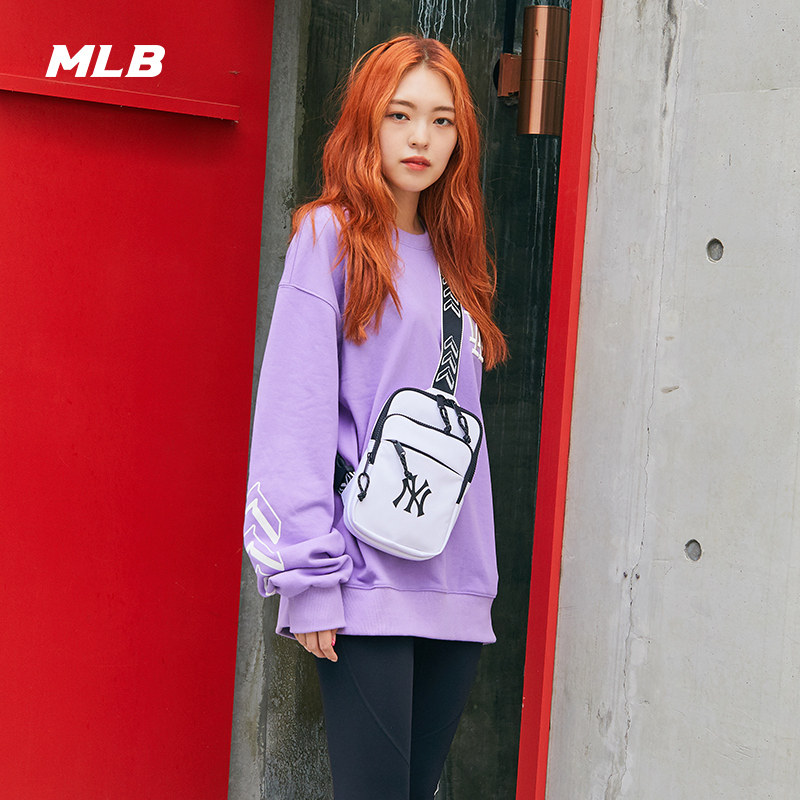 MLB Official male and female headsets lovers thick T-shirt warm windproof Loose Round Collar Tide Sports Spring New MTS05