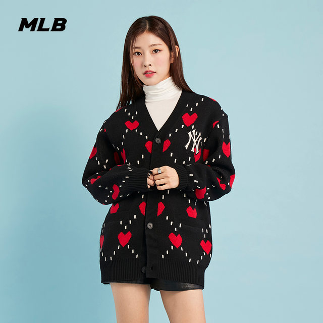 MLB ຢ່າງເປັນທາງການຜູ້ຊາຍແລະແມ່ຍິງຄູ່ຮັກ Knitted Cardigan Casual Loose Fashionable Couple Jacket KCH02