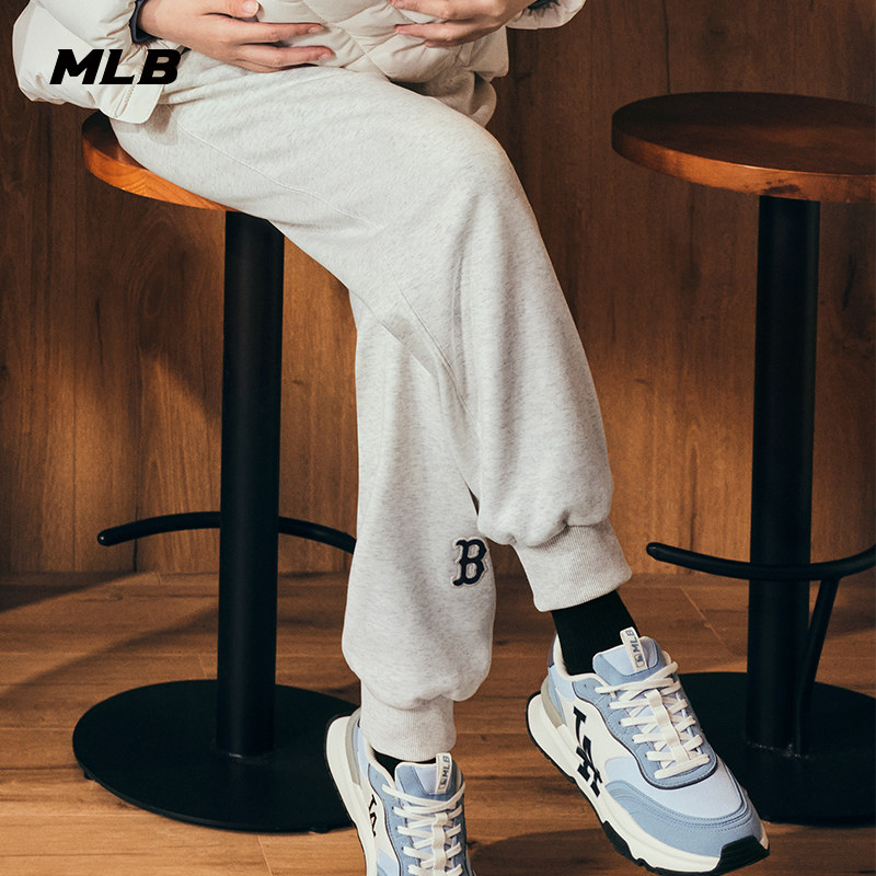 MLB Official Male And Female Lovers Pure Color Sports Trousers Fashion Casual Pants Plus Suede 23 Winter New PTB03-Taobao