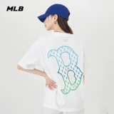 MLB, хлопковая летняя футболка подходит для мужчин и женщин для влюбленных, градиент, короткий рукав, с рукавом, с печатью вашего логотипа