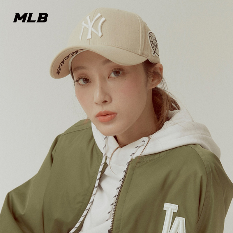 MLB official men's and women's hats couple Tanabata embroidery side label hard top baseball cap visor cap summer CP16