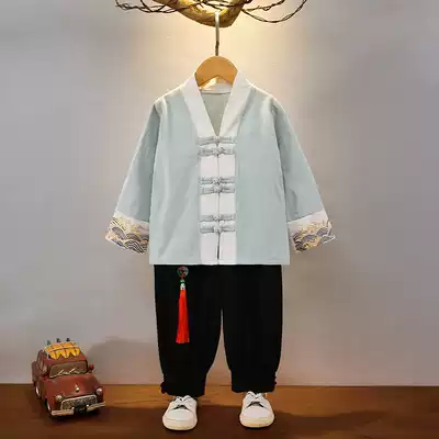 Children's Hanfu Chinese style children's clothing year old baby Tang suit Spring and Autumn thin boy New Year festive clothes New Year clothes