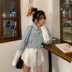 Denim phụ nữ áo khoác 2020 mùa xuân áo khâu Hàn Quốc phiên bản hệ điều muối lỏng nhỏ thiết kế cảm giác tươi Hàn Quốc phiên bản của trăm 