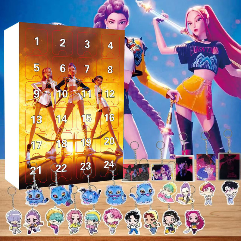 Cross-Border Witch Hunting Team Anime Merchandise Blind Box 24 Pieces Acrylic Keychain Pendant Poke Poke Fun Toy