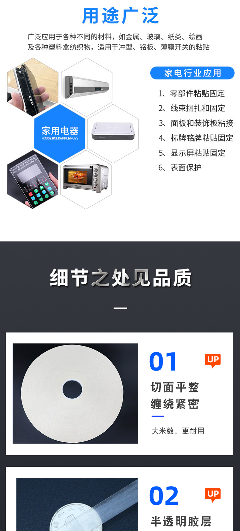 Băng keo hai mặt giấy mỏng mờ dính chắc chắn, miếng bọt biển cố định, chống dội lại, độ dai cao, dễ xé Băng dính hai mặt dài 400 mét băng dính 2 mặt loại to