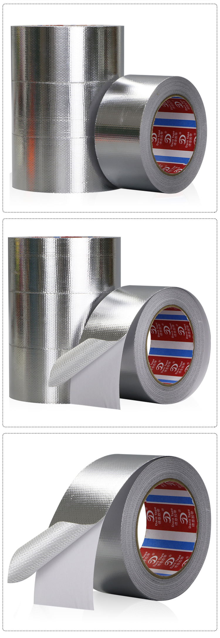 Băng Đức dày nhôm lá sợi thủy tinh băng nhiệt độ cao chống rách nhôm lá băng nước heugaper mui xe ống xả nhanh chóng rò rỉ băng keo hai mặt xốp
