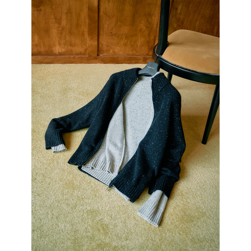 Manifold｜M.Oro Cashmere7030 Cashmere Blended Yarn Luxury Knit Sweater Jacket