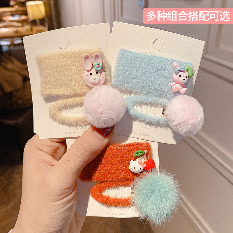 Sensual headwear hair wool to the clip Children goddess comes to the same hair clip baby plush side clip and sea clip ornament