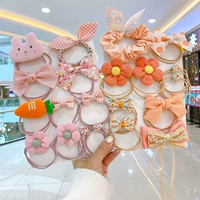 Розовый оранжевый кролик, комплект с бантиком, 20 шт