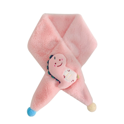 Демисезонный детский удерживающий тепло шарф для мальчиков, ветрозащитный бархатный милый шарф-платок, комплект, увеличенная толщина, плюшевый