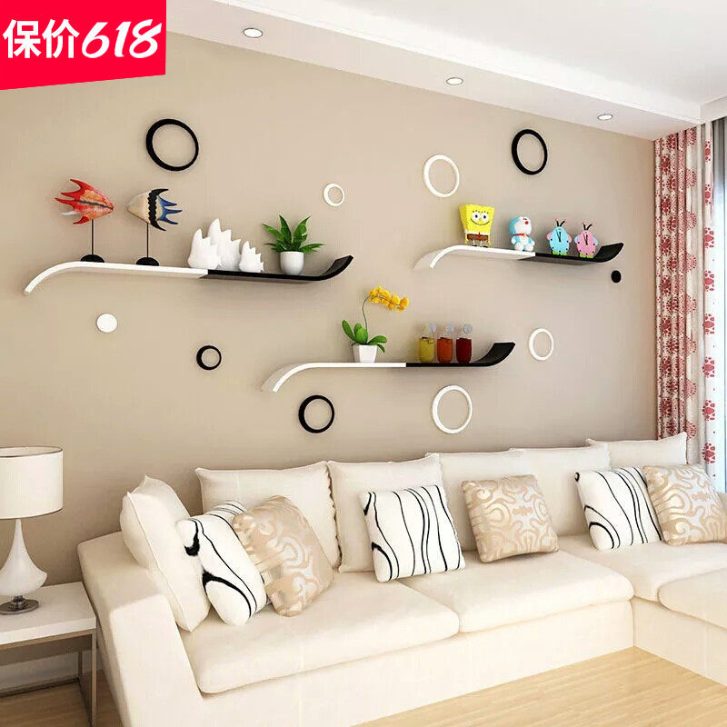 Wall shelving partition Perforated Creativity Living Room TV Background Wall Shelving Wall Wall Decorative Shelving