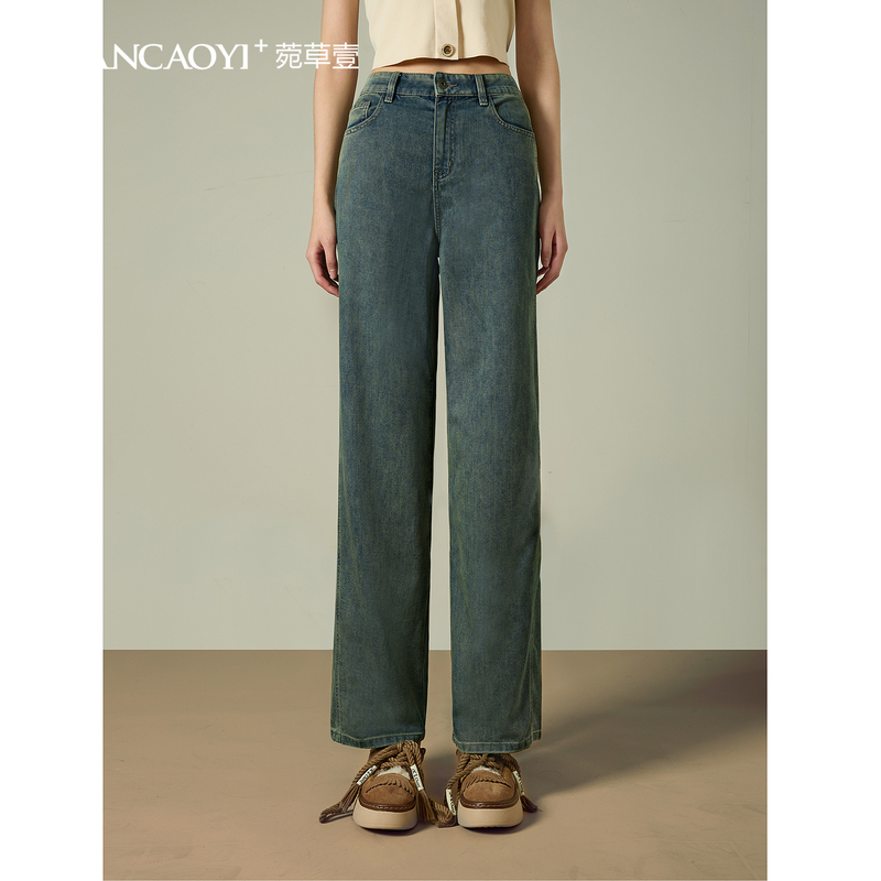 Wancai Yiaolai 2026 Spring Urban Casual Women's Jeans Straight-Leg Pants Wancai Yiaolai 2026 Spring Urban Casual Women's Jeans Straight-Leg Pants
